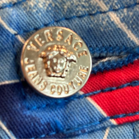 VERSACE Couture Jeans Sz 27 Vintage Geometric Print Pants Jeans  Style - Picture 8 of 13